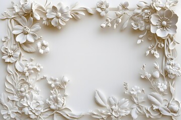 Isolated Floral Frame with Clean and Modern Aesthetic