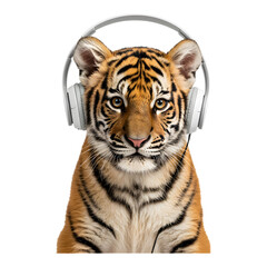 Fototapeta premium Realistic tiger face with intricate fur details and vivid colors.