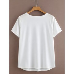 Plain white t-shirt. Basic short-sleeved and round-neck t-shirt. Ideal as a design base or mockup for clothing products