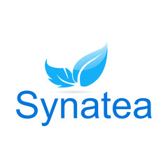 logo design green leaf colorfull blue gold gradient