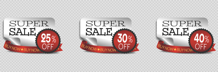 Set of labels and stickers sale. Vector illustration