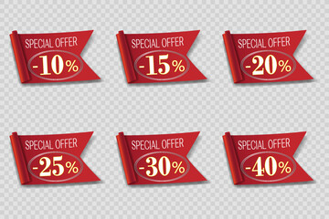 Special offer discount. Sale banner.