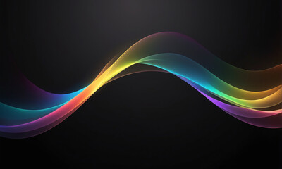 Rainbow Gradient Abstract Curve On Black Background