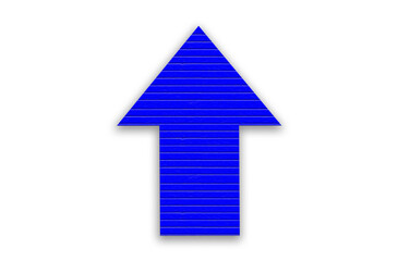 Fototapeta premium Closeup, Design single arrow icon blue color. forward functions in media applications. Advanced symbol on white space for illustration advertising, wallpaper, art print, sign, vector, stock photo