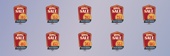 Set of stickers, sale and discounts, and labels.