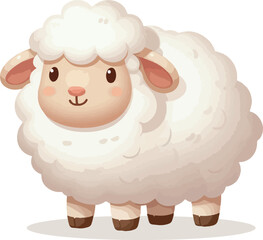 Cute Cartoon Sheep Set in Vector Style