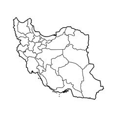 Map of Iran, Outline Map Iran vector Illustration, Map of Iran with an outline. Iran map.