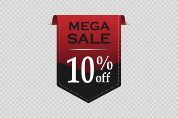 Mega sale banner with text. Discounts special offer.