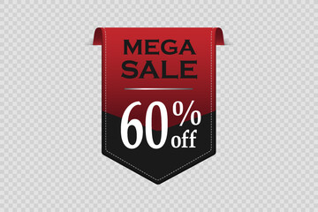 Mega sale banner with text. Discounts special offer.