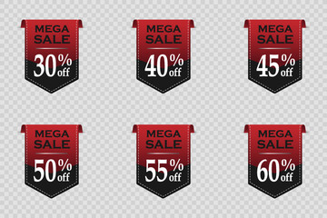 Mega sale banner with text. Discounts special offer.