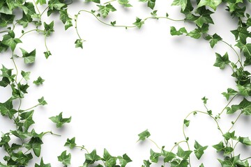 Ivy Frame on White Background for Nature Inspired Designs