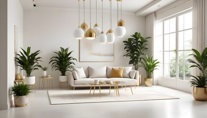 interior modern design room 3d