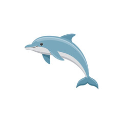 Vector Illustration of dolphin, Cute aquatic animal Character for decor.