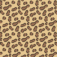 Brown Leopard skin seamless pattern design