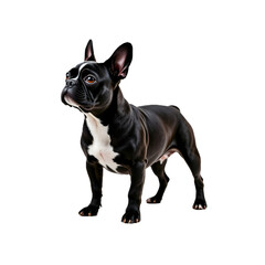 Fototapeta premium Realistic photograph of a full body French bulldog, isolated on white background, commercial pet lighting