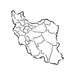 Map of Iran, Outline Map Iran vector Illustration, Map of Iran with an outline. Iran map.
