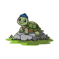 a vector cute trutle style white background
