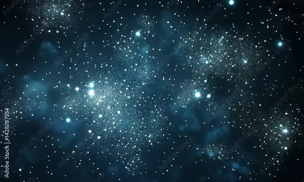 Wall mural mesmerizing blue fireworks explode across a dark starless sky made with generative ai technology