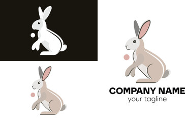 Modern Stylized Rabbit Logo for Various Businesses