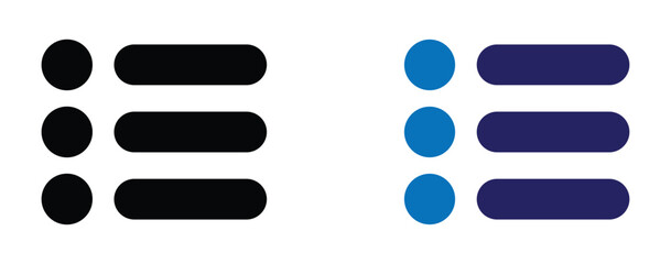 Obraz premium menu button icon. three lines and three dots menu. content icon. bullet list icon. menu icon for mobile app, ui, banner and website. abstract menu icon. vector illustration on transparent background