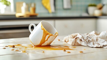 Spilled Coffee in the Kitchen: A Messy Morning