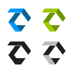 Stock Vector Collection Letter E Logo Design gradient box