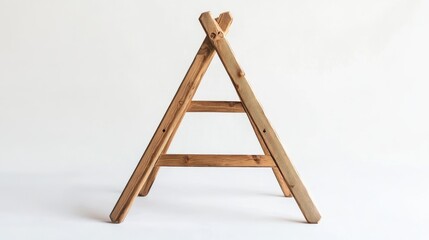 wooden ladder isolated on white