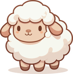 Cute Cartoon Sheep Set in Vector Style
