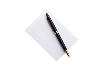 notebook and pen on transparent background