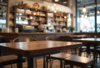  Blurred background of a restaurant or cafe. Beautiful bright interior in natural tones. . Blurred Basic Bokeh Background for Design. High quality photo