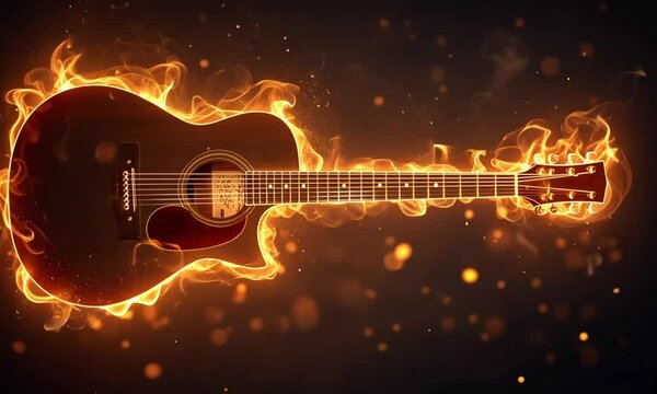 Fiery Acoustic Guitar