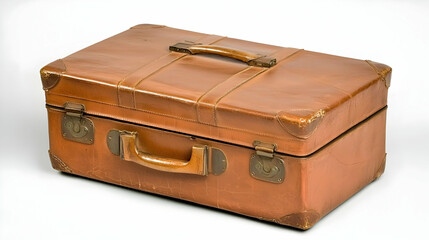 Vintage Tan Leather Suitcase