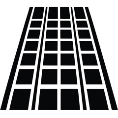 Isolated Black Vector Dancer using Element marked floor lines With White Background