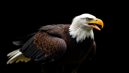 Obraz premium Bald Eagle With Open Beak Portrait
