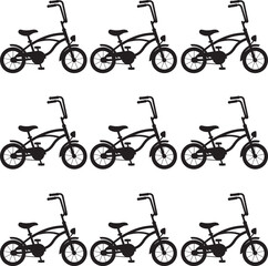 Set of bicycle icons. Vector illustration silhouette bicycle design. 