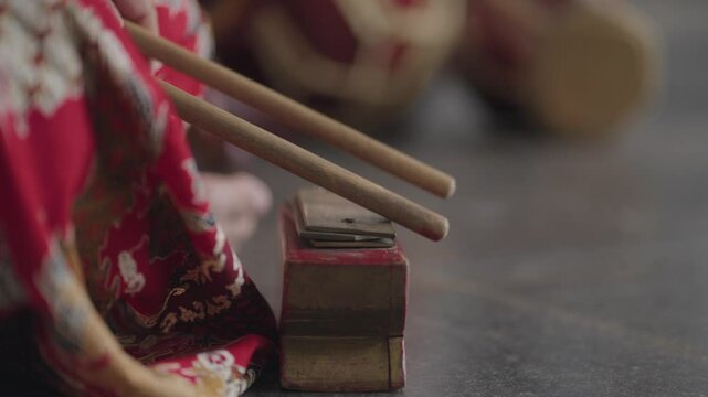 A musical performance of Gambang Kromong, a traditional Betawi orchestra from Jakarta that blends gamelan instruments with Chinese instruments like the sukong, tehyan, and kong'ahyan.