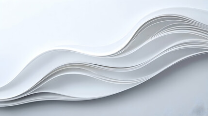 Obraz premium Abstract White Paper Waves Design