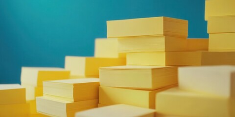 Sticky note board stack isolated with white background