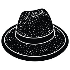 Isolated Black Vector Dancer using Element sequin hat With White Background