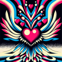 love vector illustration colorful wigs 