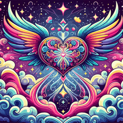 love vector illustration colorful wigs 