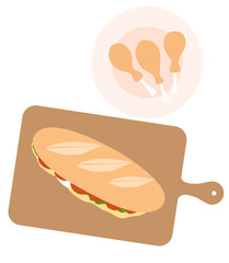 vector illustration of a breakfast