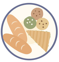 Hand drawn picnic dessert illustration