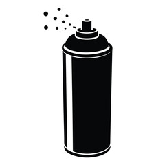 Isolated Black Vector Dancer using Element spray paint can With White Background