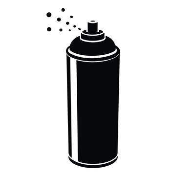 Isolated Black Vector Dancer using Element spray paint can With White Background