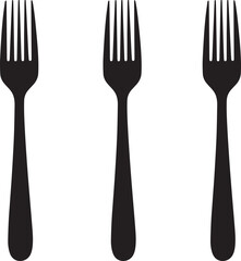 Silhouette fork vector illustration on white background. fork and spoon. 