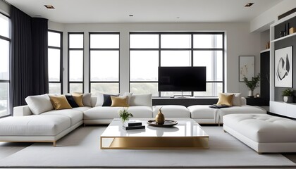 interior modern design room 3d