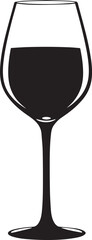 Silhouette glass of wine vector. 