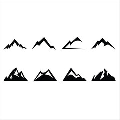 Mountain shapes and elements for creation your own outdoor labels, wilderness retro patches, adventure vintage badges, hiking stamps. 
