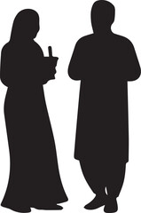 Vector illustration silhouette of a man and woman. 